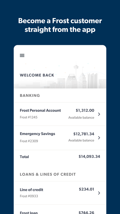 Frost Bank Screenshot