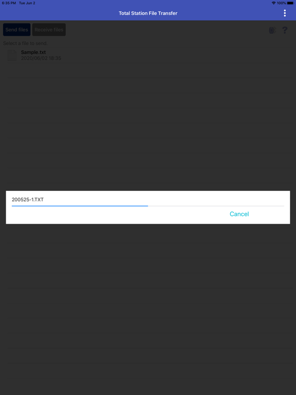 Total Station File Transfer iPad screenshot 3 - Productivity app