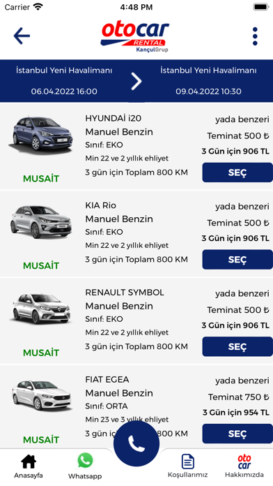 Otocar Rental - Araç Kiralama Screenshot