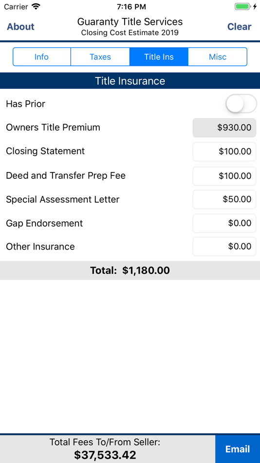 #3. Guaranty Closing Cost Estimate (iOS) 由: Big Fish Software