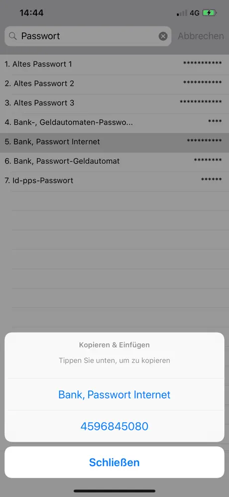 *Passwörter* Kopieren&Einfügen