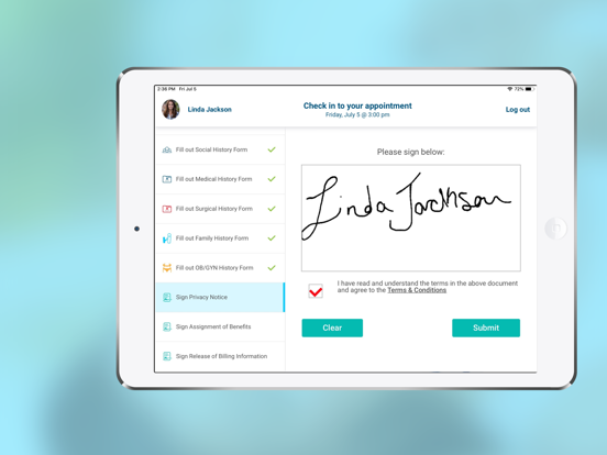 Qure4u Check-in iPad screenshot 6 - Medical app