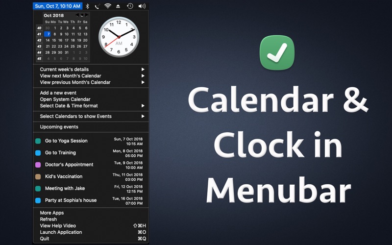 Screenshot #1 pour Menubar Calendar