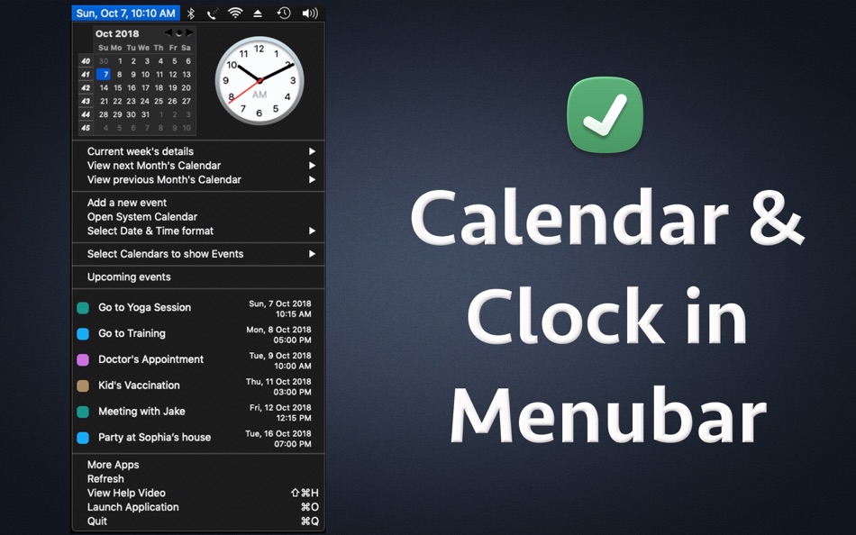 #1. Menubar Calendar (macOS) 来自: Ruchira Ramesh