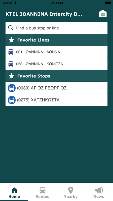 KTEL IOANNINA Intercity bus Screenshot