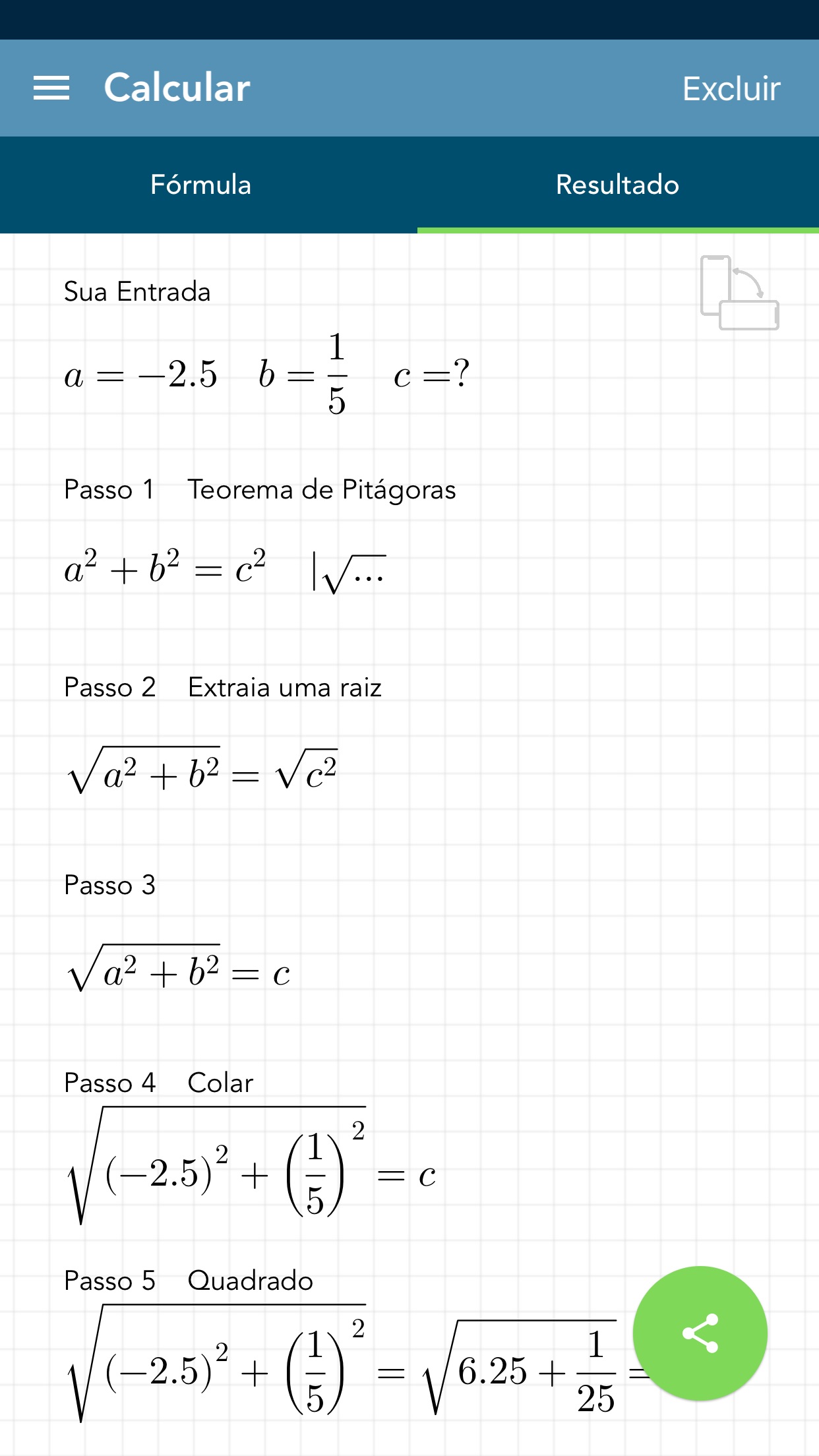 Screenshot do app Resolvendo Pitágoras PRO