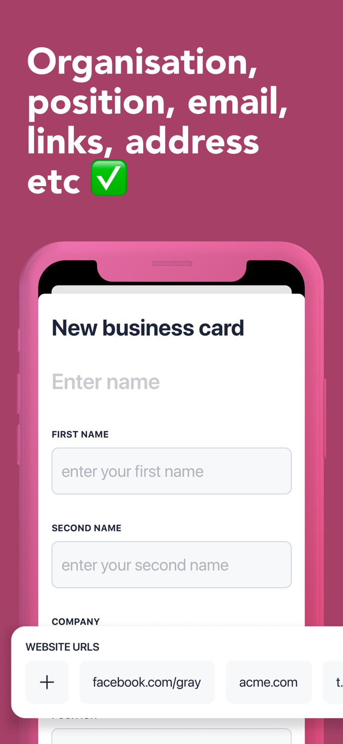 Business card in QR code QRID