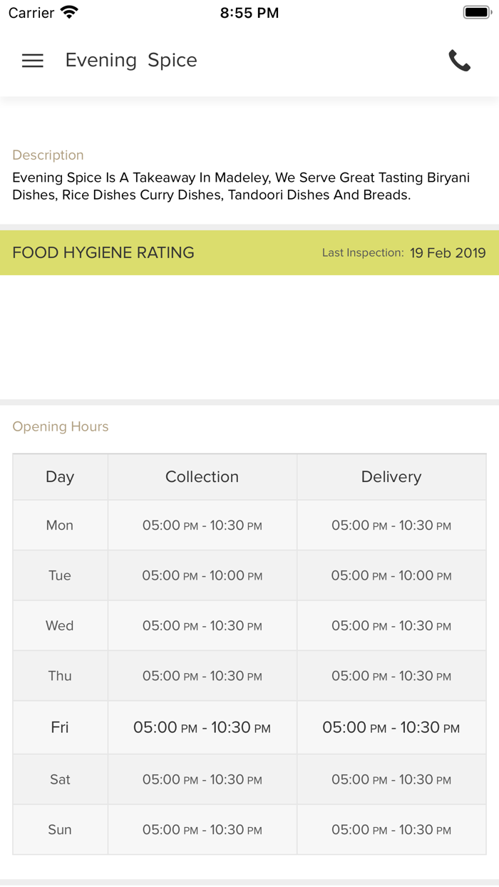 Evening Spice STOKE-ON-TRENT