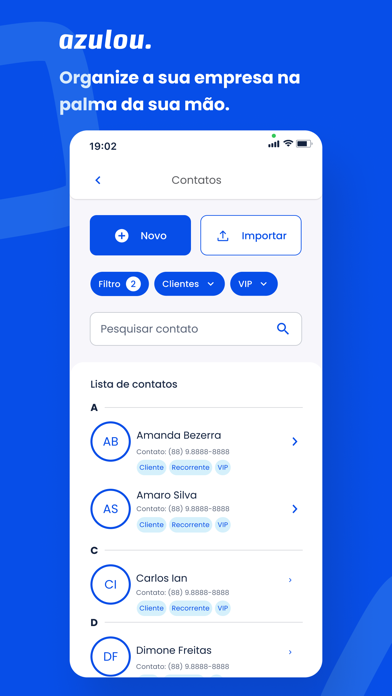 Azulou - Agenda, Vendas e Site Screenshot