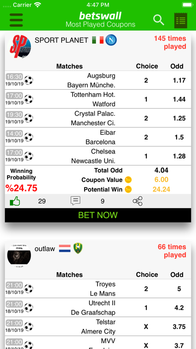 BetsWall Football Betting Tips Screenshot