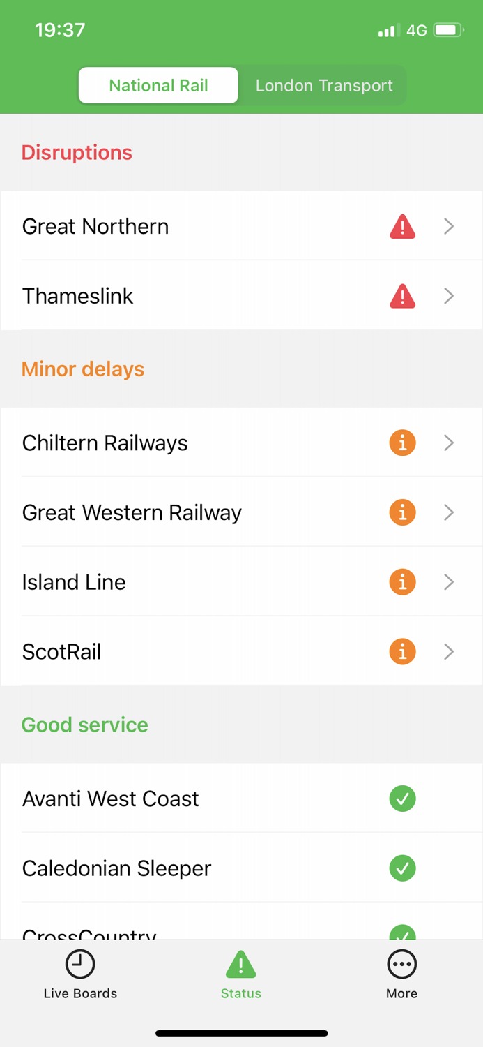 Live Boards - Train and TFL Time