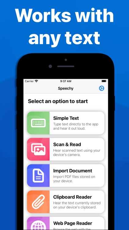 Speechy text to speech reader