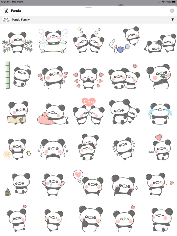 Kawaii Panda Stickers Pack iPad screenshot 6 - Stickers app
