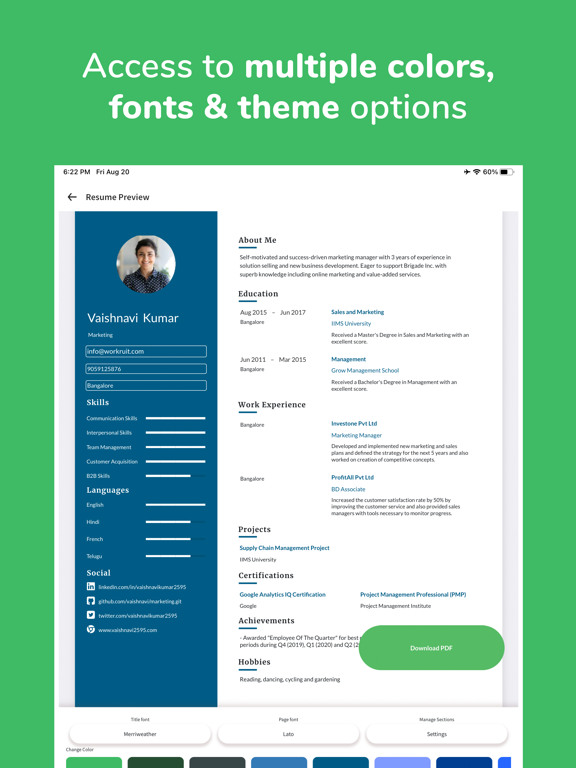 Screenshot #5 pour Online AI Resume CV Builder