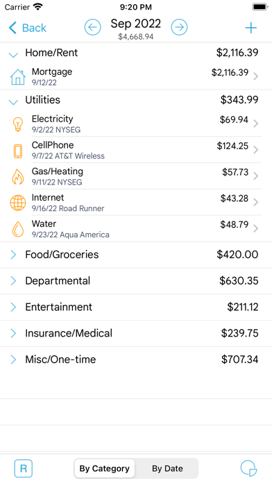 HomeBudget Lite (w/ Sync) Screenshot