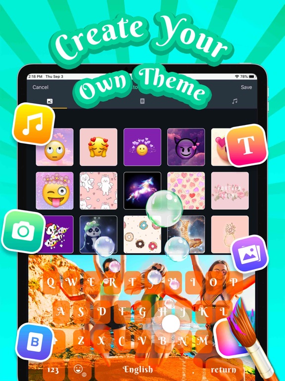 Screenshot #5 pour Clavier Kika: thèmes, emojis