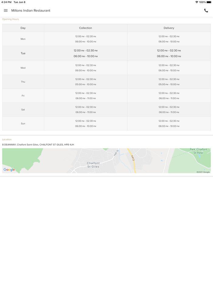 Miltons Indian Restaurant