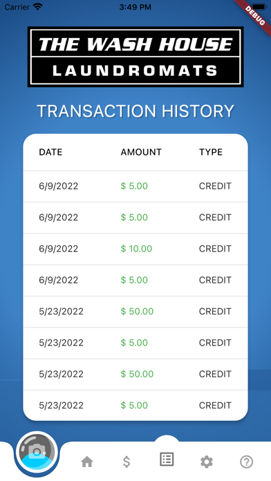 The Wash House App Screenshot