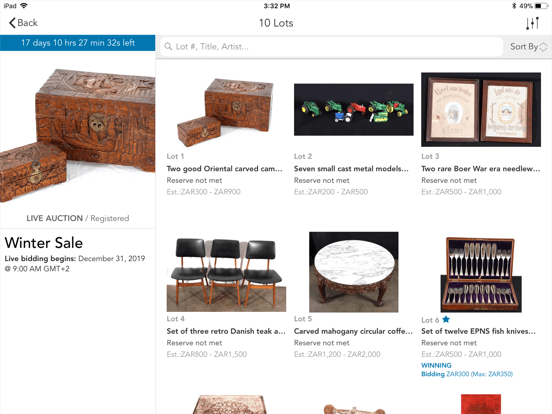 OldJW Auctioneers iPad screenshot 2 - Shopping app