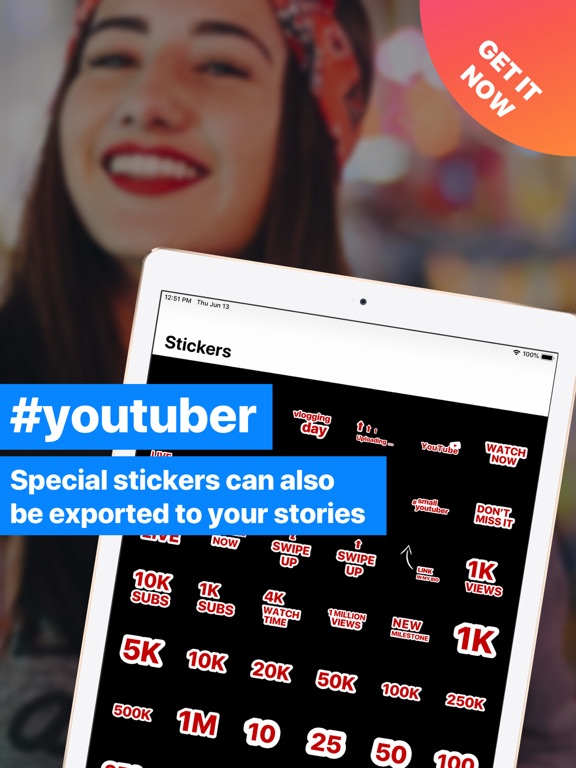 Thumbnail Stickers for YouTube iPad screenshot 5 - Utilities app