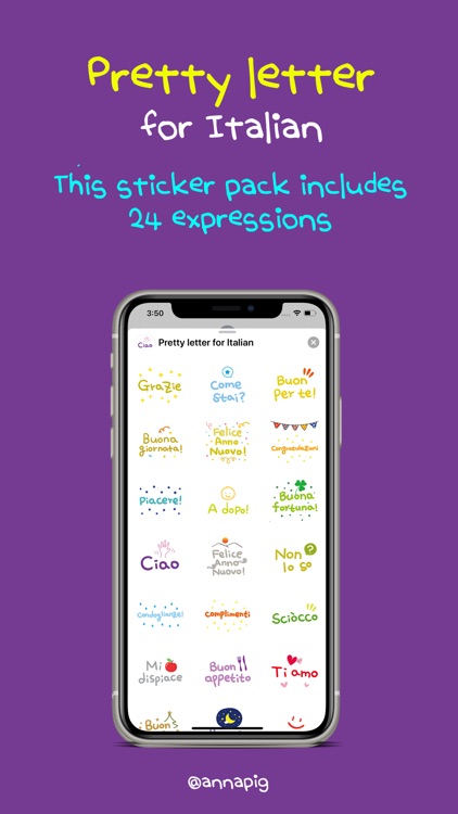 Pretty letter for Italian