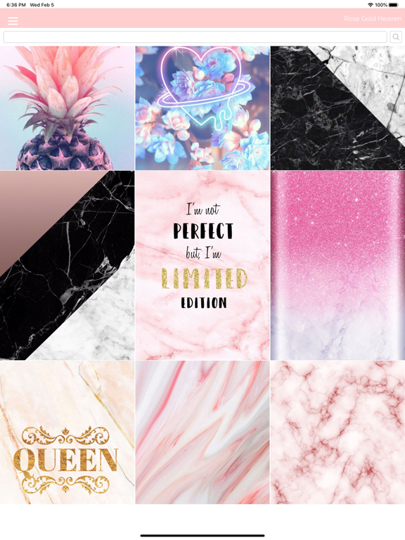 Rose Gold Wallpapers iPad screenshot 4 - Photo & Video app