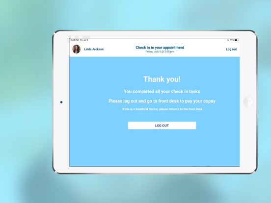 Qure4u Check-in iPad screenshot 7 - Medical app