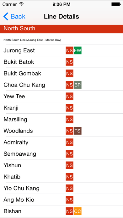 Singapore Train Route Planner Screenshot