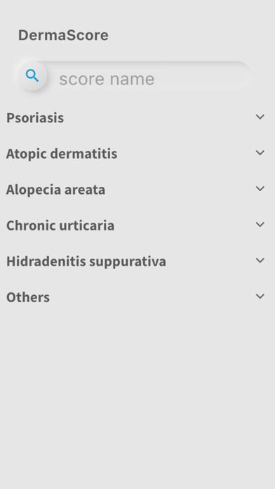 Dermatology Scores Screenshot