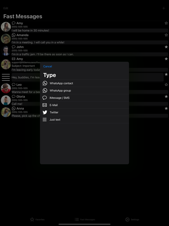 Fast Messages and Widgets