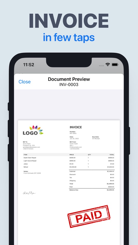 #1. Simple Invoice Generator Maker (iOS) 由: Alexander Sazanovich
