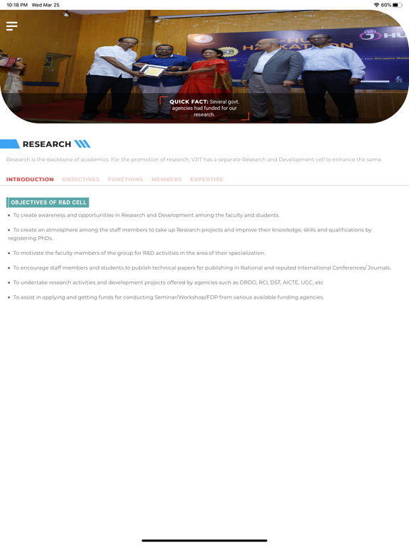 VJIT, Hyderabad iPad screenshot