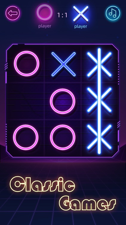 Tic Tac Toe Glow 2 player::Appstore for Android