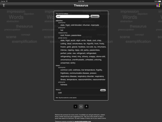Thesaurus App iPad app afbeelding 1