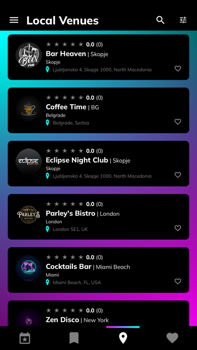 Socialite Events Screenshot