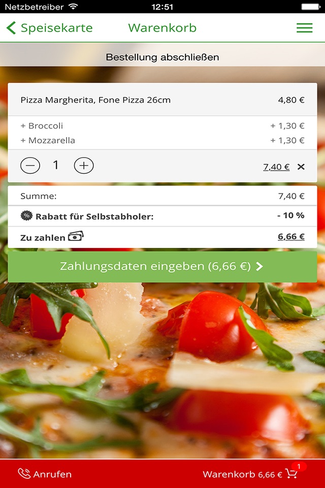 Pizzafone screenshot 2