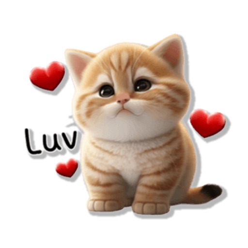 Cute Brown Tabby Cat Stickers icon