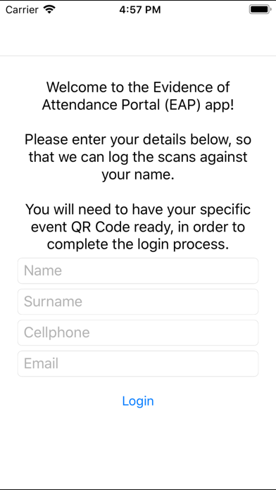 EAS Scanner iPhone screenshot