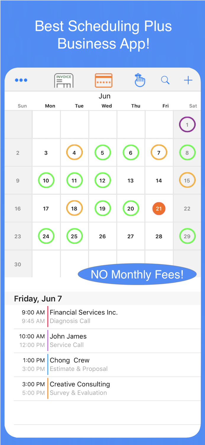 Scheduler Calendar and Invoicing