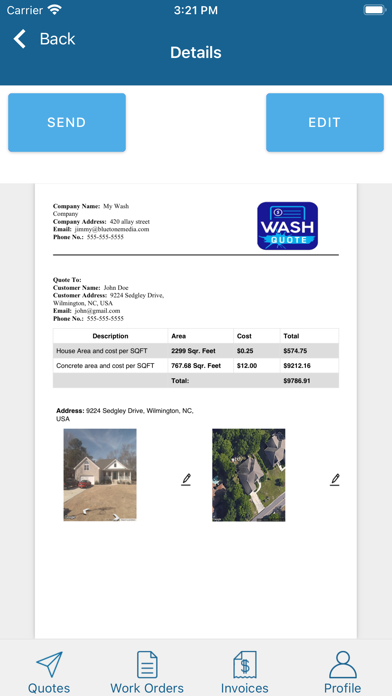 Wash Quote Screenshot