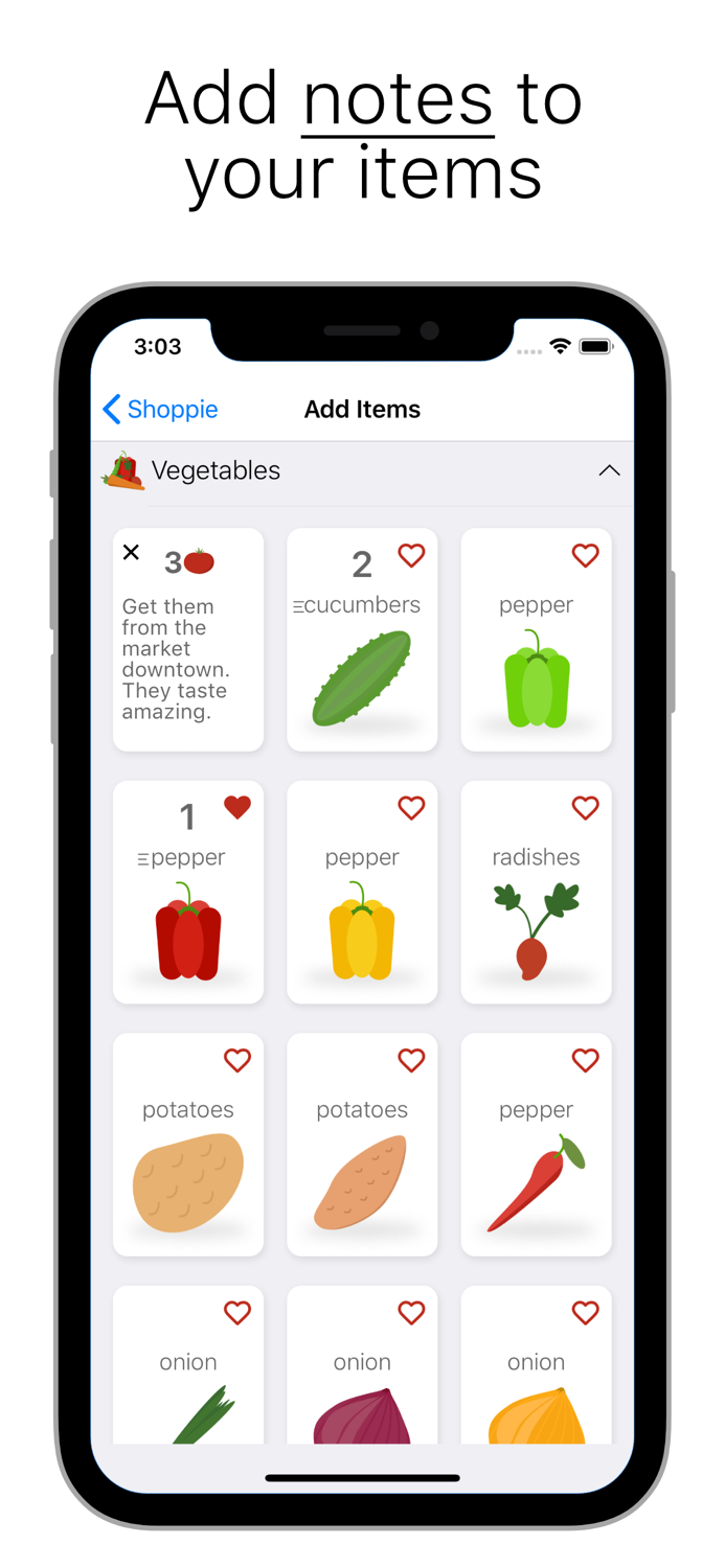 Shoppie Grocery Shopping List