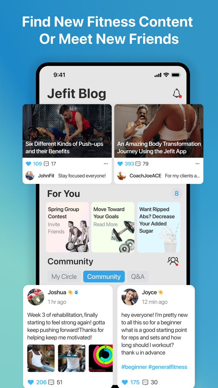 JEFIT Workout Planner Gym Log