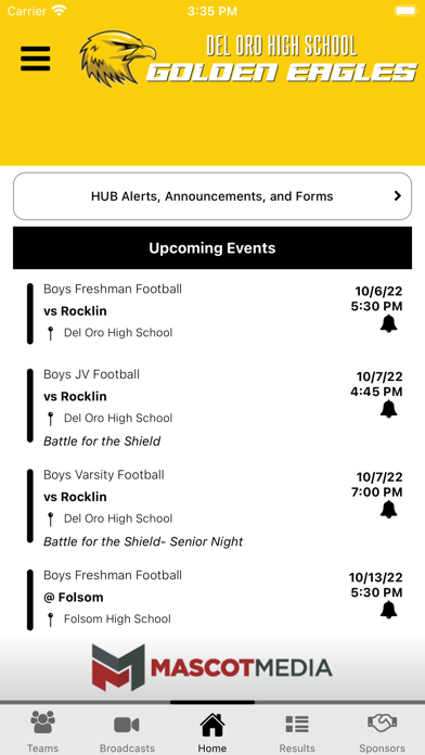 Del Oro Athletics Screenshot