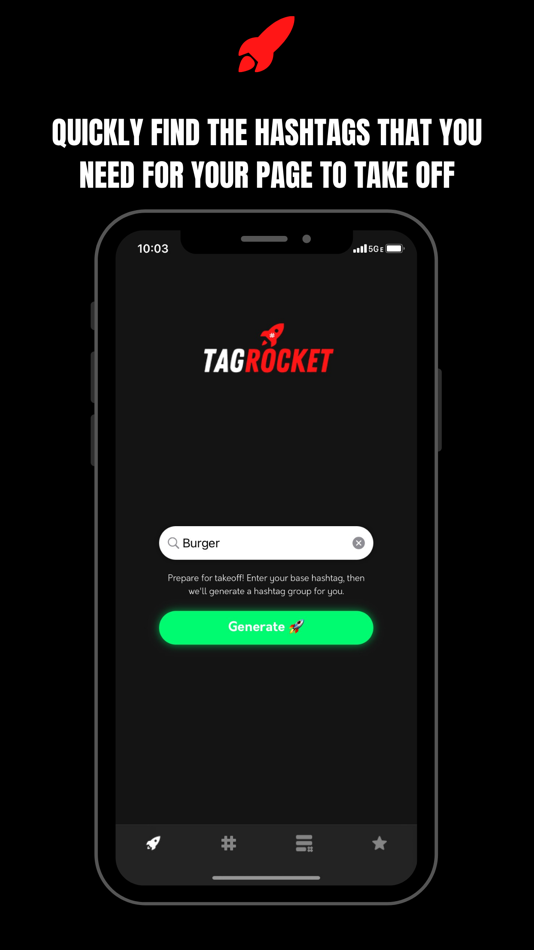 #1. TagRocket - Hashtag Generator (iOS) 由: Slikk Mobile, LLC