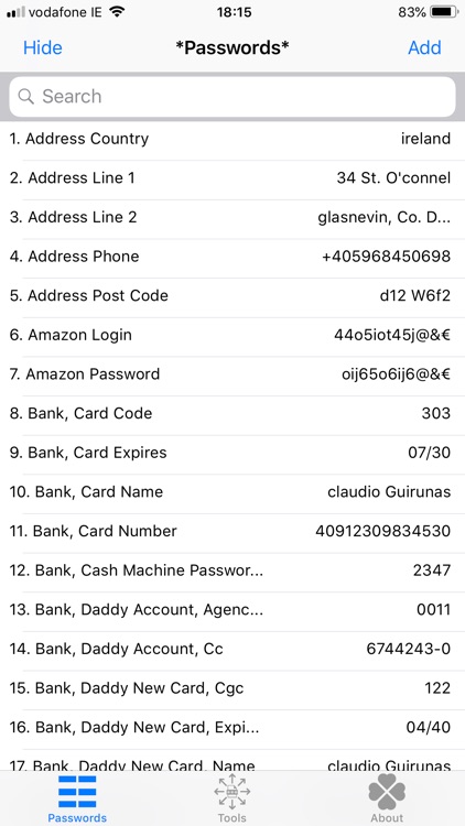 *Passwords* Copy and Paste
