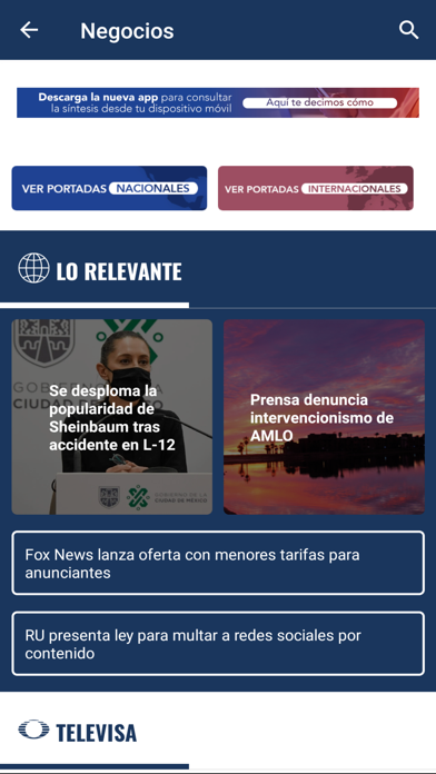 Síntesis Informativa Televisa Screenshot