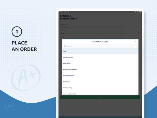 SpeedyPaper: Essay writer pros iPad screenshot 1 - Education app