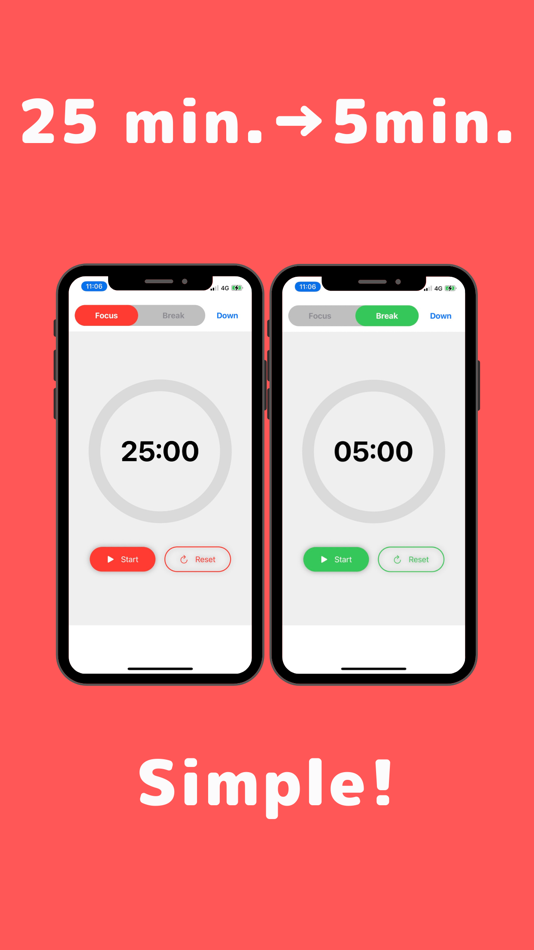 #2. Pomodoro Technique -Simple- (iOS) 由: Noboru Kato