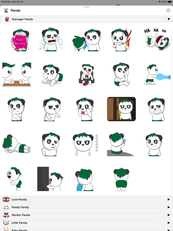 Kawaii Panda Stickers Pack iPad screenshot 9 - Stickers app