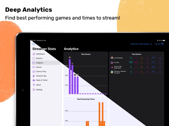 Streamer Stats: Twitch tracker iPad screenshot 4 - Productivity app